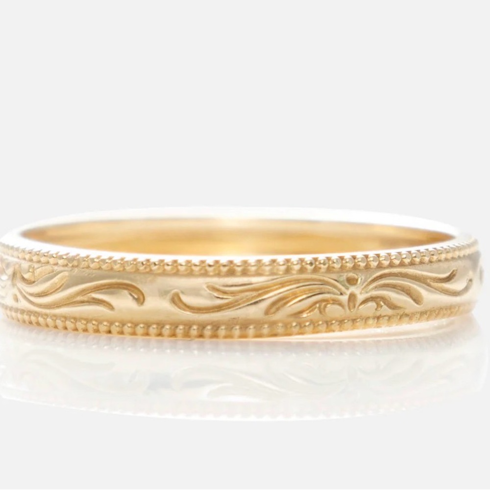 Local Eclectic Solid Gold Filigree Ring, Size 6.5 - image 1